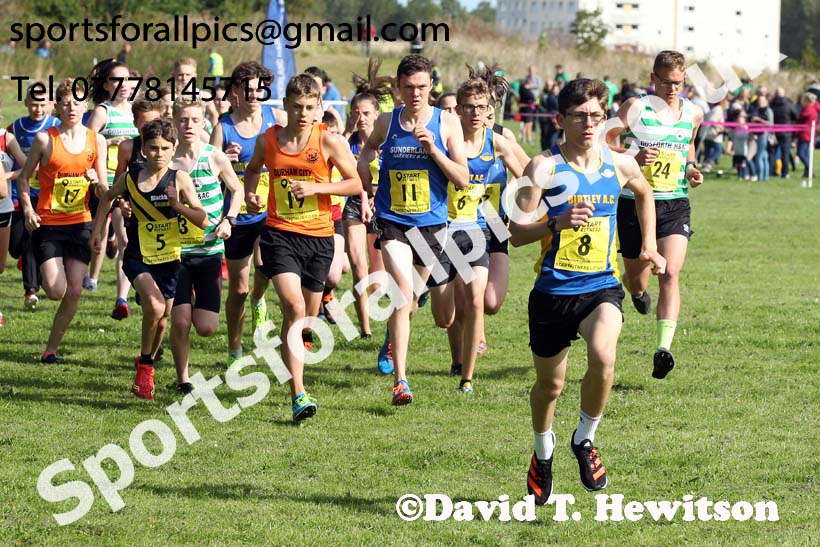 Boys and girls under-15s 2019 Sunderland Harriers Open Cross Country. Photo:  David T. Hewitson/Sports for All Pics